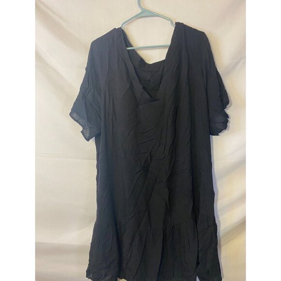 Unbranded Dresses & Skirts - Black Ruffle Babydoll Dress Short Sleeve Vneck Womens Plus Size 3X